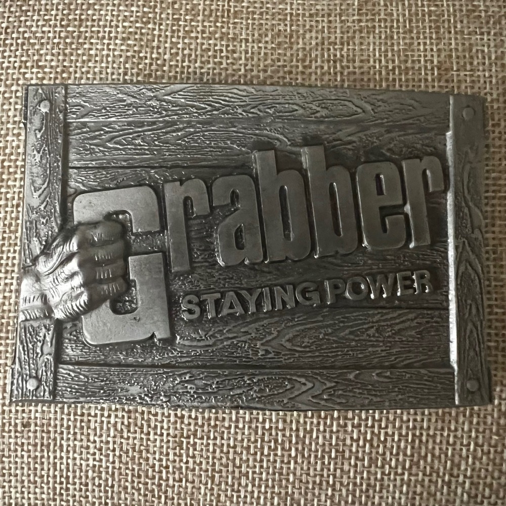Vintage Grabber Staying Power Belt Buckle Lewis Buckles Chicago 3.5in Gorpcore